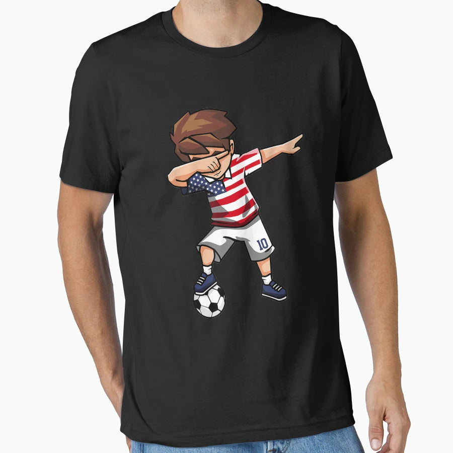 Dabbing Soccer United States Football T-Shirt - Unique Graphic Men Women - T-Shirt, Sweatshirt, Hoodie