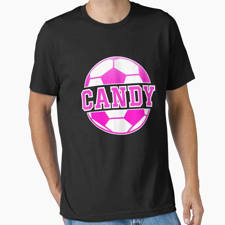 Candy Name Soccer Play Football T-Shirt - Minimalist Print Men Women - T-Shirt, Sweatshirt, Hoodie