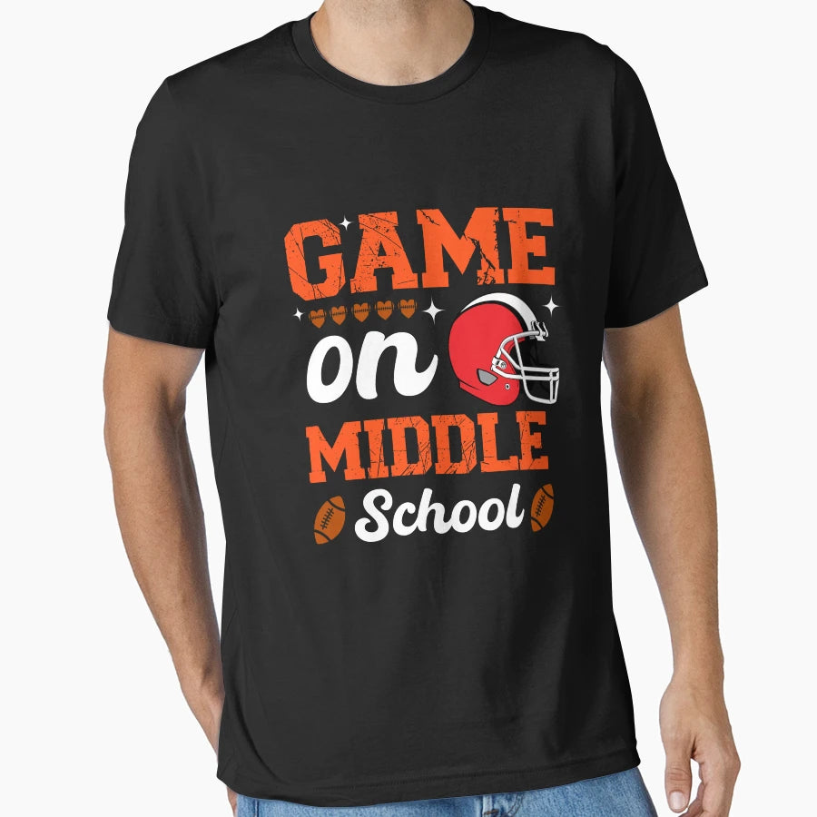 Football Game Middle School Back T-Shirt - Fun Novelty Design for Adults - T-Shirt, Sweatshirt, Hoodie