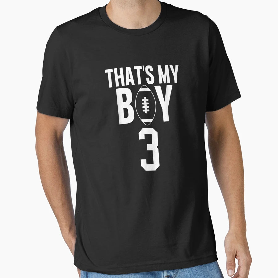 Thats My Football 3 Jersey Number 3 Mom T-Shirt - Trendy Graphic Men Women - T-Shirt, Sweatshirt, Hoodie
