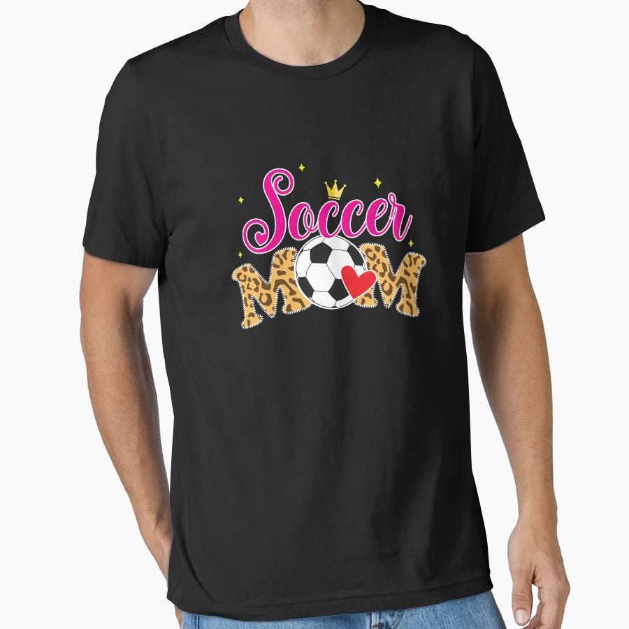 Soccer Mom Leopard Football Mom T-Shirt - Unique Graphic Men Women - T-Shirt, Sweatshirt, Hoodie
