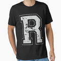 Initial Letter R Gray Jersey Sports T-Shirt - Streetwear Style Unisex - T-Shirt, Sweatshirt, Hoodie