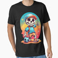 Cartoon Skull Playing Soccer T-Shirt - Aesthetic Graphic for Adults - T-Shirt, Sweatshirt, Hoodie
