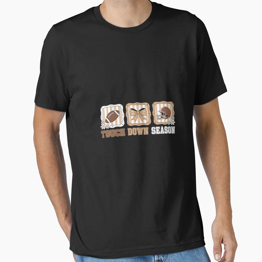 Preppy Touchdown Season Football T-Shirt - Casual Everyday Wear Unisex - T-Shirt, Sweatshirt, Hoodie