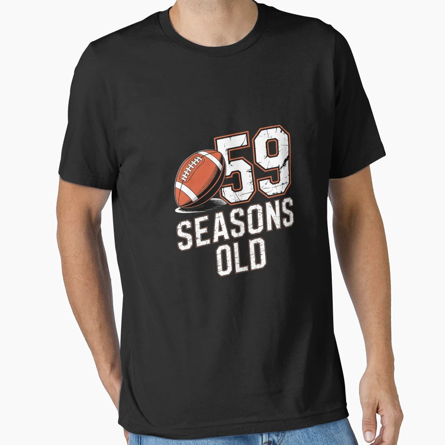 59 Years 59Th Football Seasons Old T-Shirt - Aesthetic Graphic for Adults - T-Shirt, Sweatshirt, Hoodie