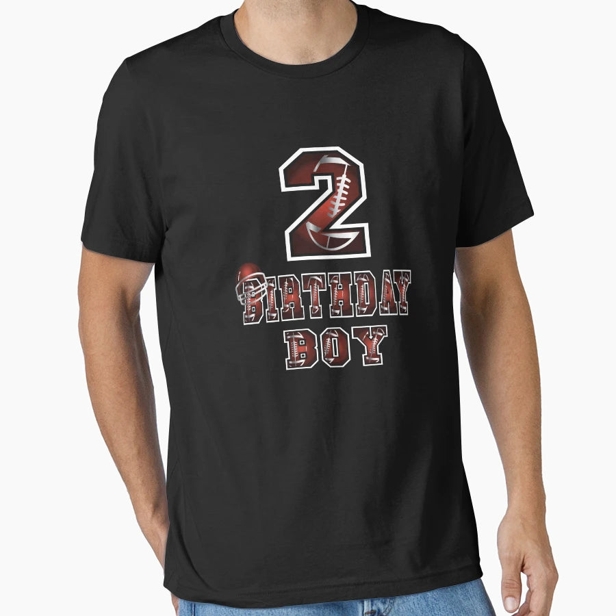 2Nd Birthday 2 Years Old Football T-Shirt - Aesthetic Graphic for Adults - T-Shirt, Sweatshirt, Hoodie