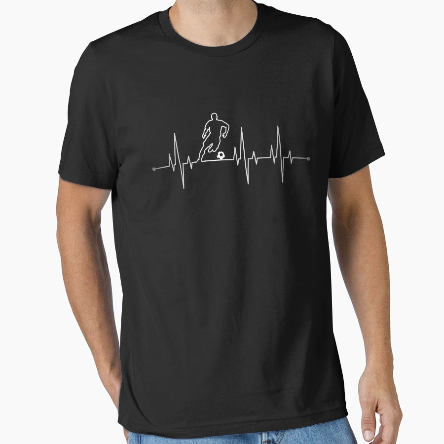 Soccer Player Heartbeat Flatline T-Shirt - Novelty Apparel for Adults - T-Shirt, Sweatshirt, Hoodie