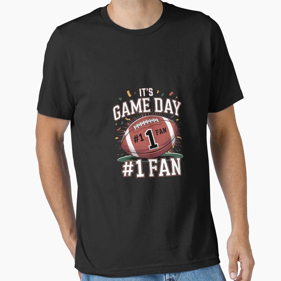 Football Game Day No 1 Fan Football Game T-Shirt - Graphic Print Men Women - T-Shirt, Sweatshirt, Hoodie