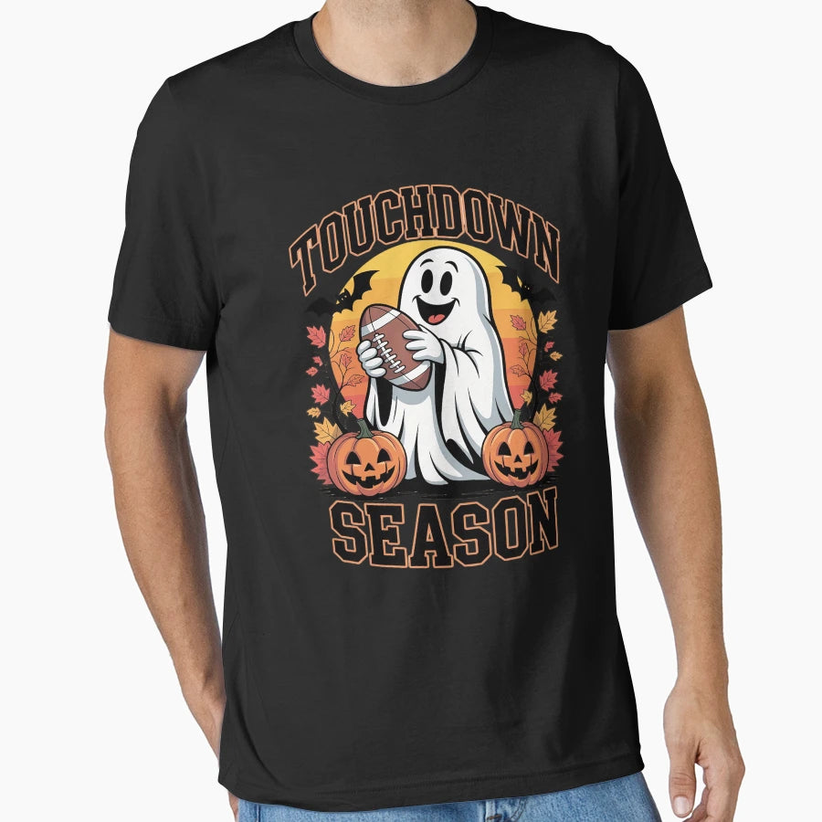 Halloween Football Sports Ghost Spooky T-Shirt - Streetwear Style Unisex - T-Shirt, Sweatshirt, Hoodie