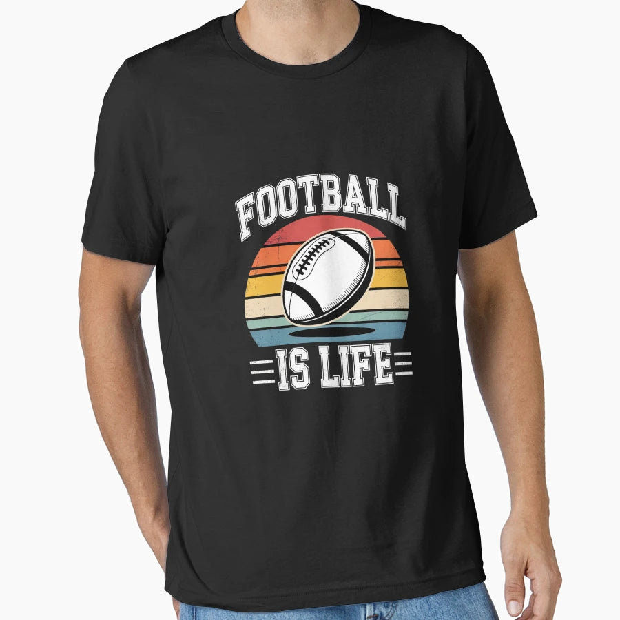 American Football Is Life Sunset Sports T-Shirt - Aesthetic Graphic Unisex - T-Shirt, Sweatshirt, Hoodie