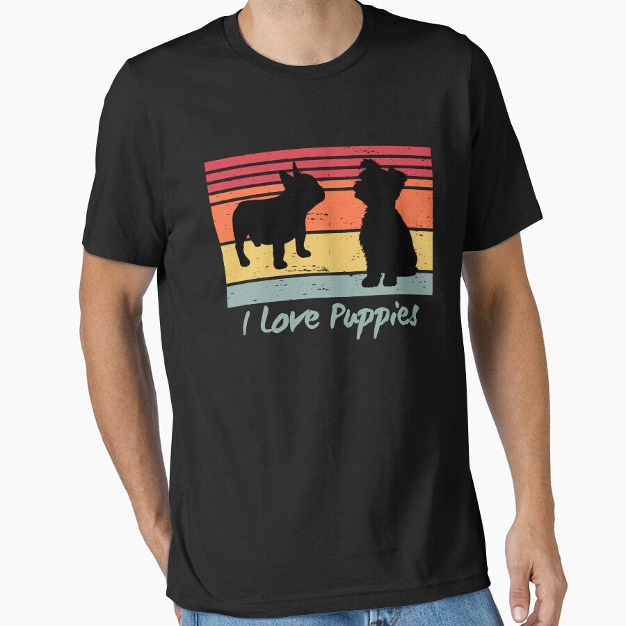 I Love Puppies by PatchTuesday - Adult & Kids T-Shirts, Sweatshirts & Hoodies apparel design preview 1