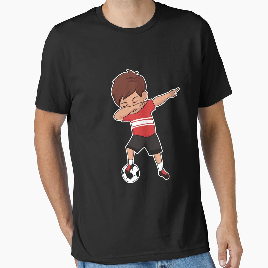 Dabbing Soccer Player Red Soccer Sports T-Shirt - Graphic Print for Adults - T-Shirt, Sweatshirt, Hoodie