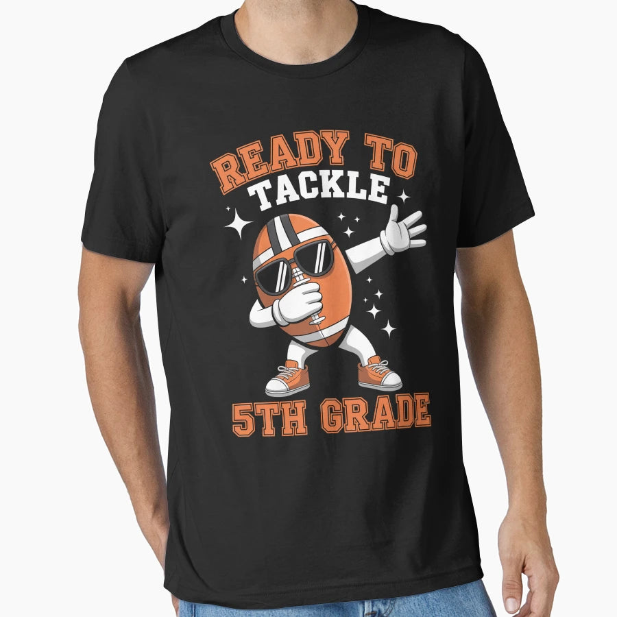 5Th Grade Football Back To School T-Shirt - Minimalist Print Men Women - T-Shirt, Sweatshirt, Hoodie