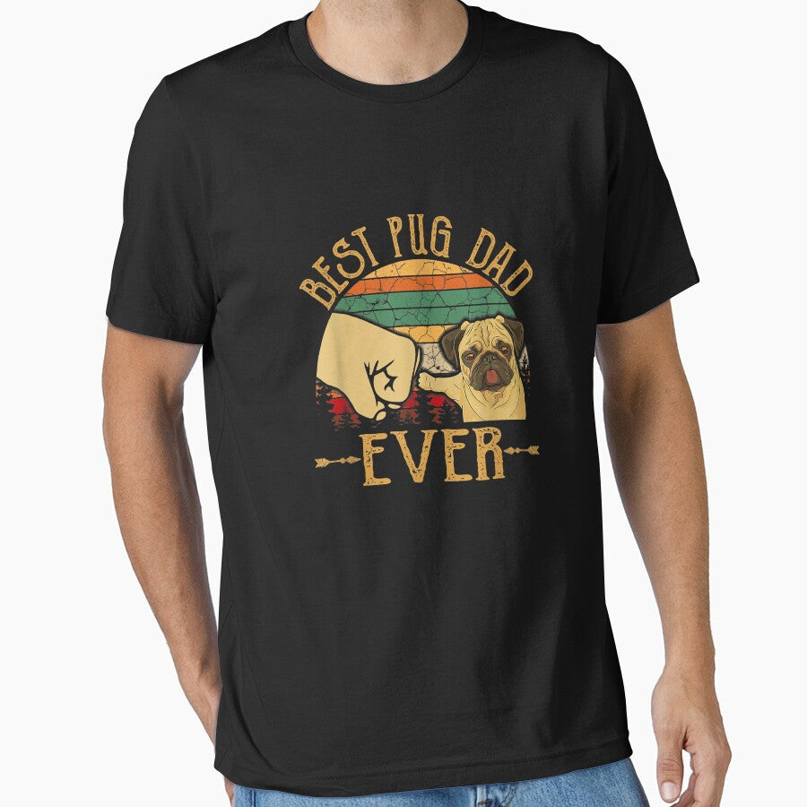 Best Pug Dad Ever by DanielGonzalef - Adult & Kids T-Shirts, Sweatshirts & Hoodies apparel design preview 1