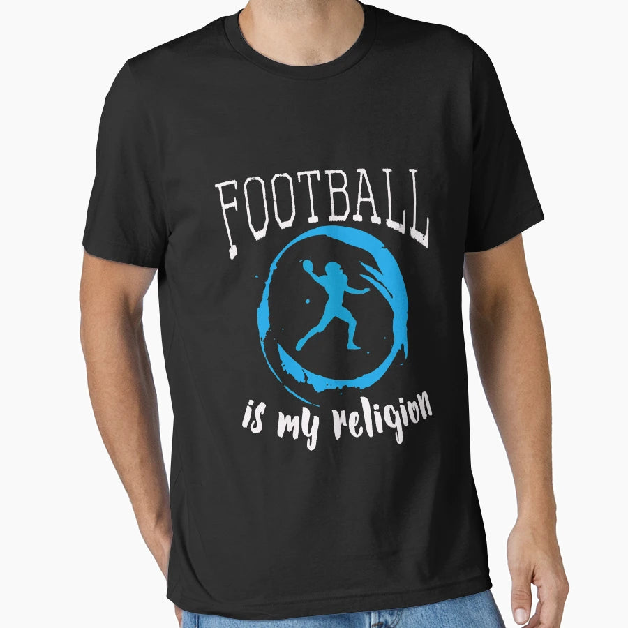 Funny Football Is My Religion T-Shirt - Minimalist Print Unisex - T-Shirt, Sweatshirt, Hoodie