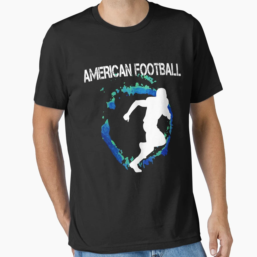 American Football Player Watercolor T-Shirt - Graphic Print Unisex - T-Shirt, Sweatshirt, Hoodie