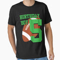 5Th Birthday Football Art 5 Year Old T-Shirt - Casual Everyday Wear Unisex - T-Shirt, Sweatshirt, Hoodie