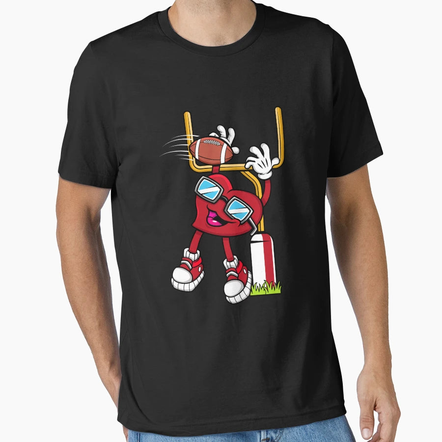 Football Lover Valentines Day T-Shirt - Aesthetic Graphic for Adults - T-Shirt, Sweatshirt, Hoodie