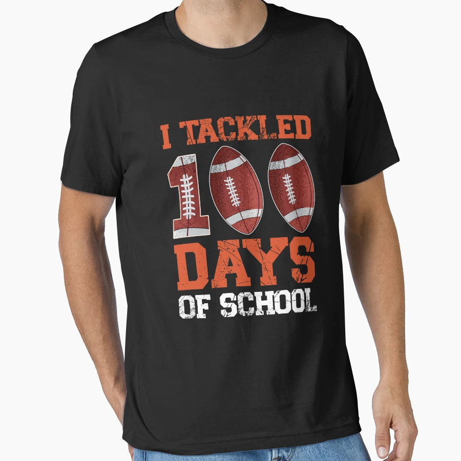 100 Days School Football I T-Shirt - Casual Everyday Wear Men Women - T-Shirt, Sweatshirt, Hoodie
