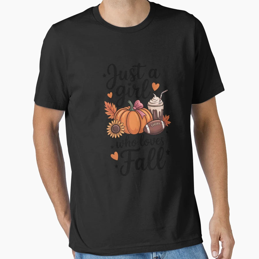 Just Who Loves Fall Pumpkin T-Shirt - Aesthetic Graphic for Adults - T-Shirt, Sweatshirt, Hoodie