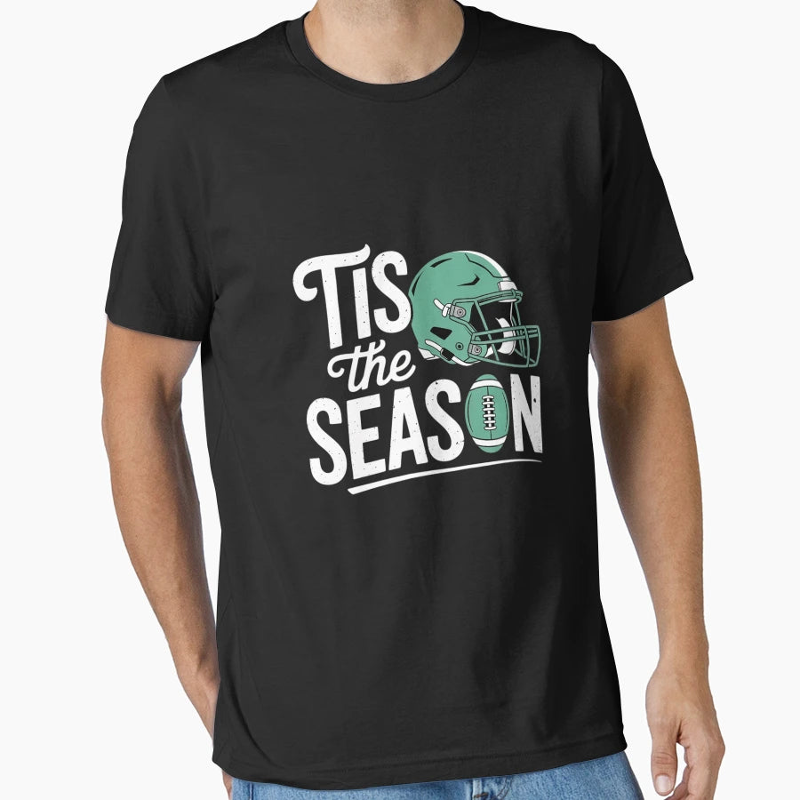 Tis Season Football Familyi Heart T-Shirt - Custom Art Print Men Women - T-Shirt, Sweatshirt, Hoodie