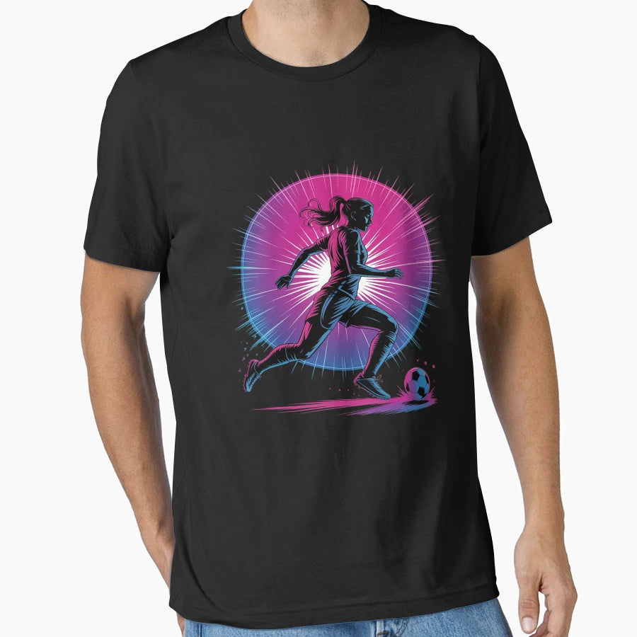 Soccer Player Sprinting Ball Motion T-Shirt - Trendy Graphic Men Women - T-Shirt, Sweatshirt, Hoodie