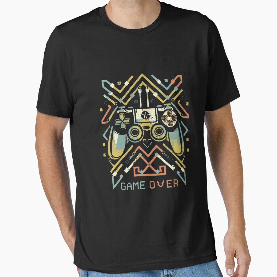 Game over Gaming controllers 2024 Computer Games by - Adult & Kids T-Shirts, Sweatshirts & Hoodies apparel design preview 1