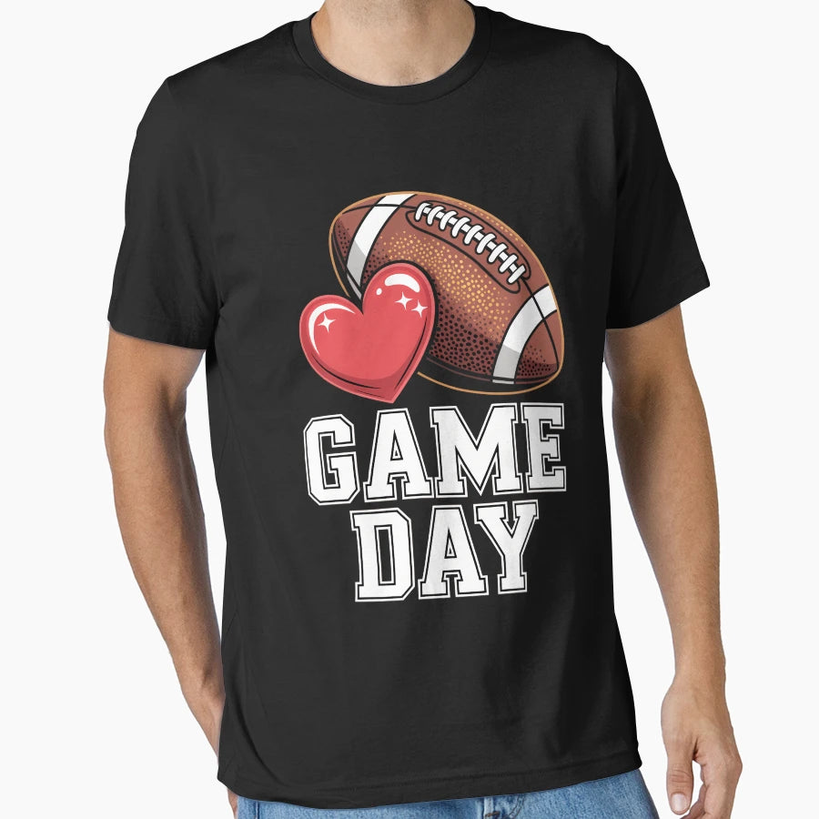 Game Day Football T-Shirt - Minimalist Print for Adults - T-Shirt, Sweatshirt, Hoodie