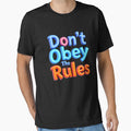 Don't Obey the Rules Bold 3D Typography Quote Design - Adult & Kids T-Shirts, Sweatshirts & Hoodies apparel design preview 1