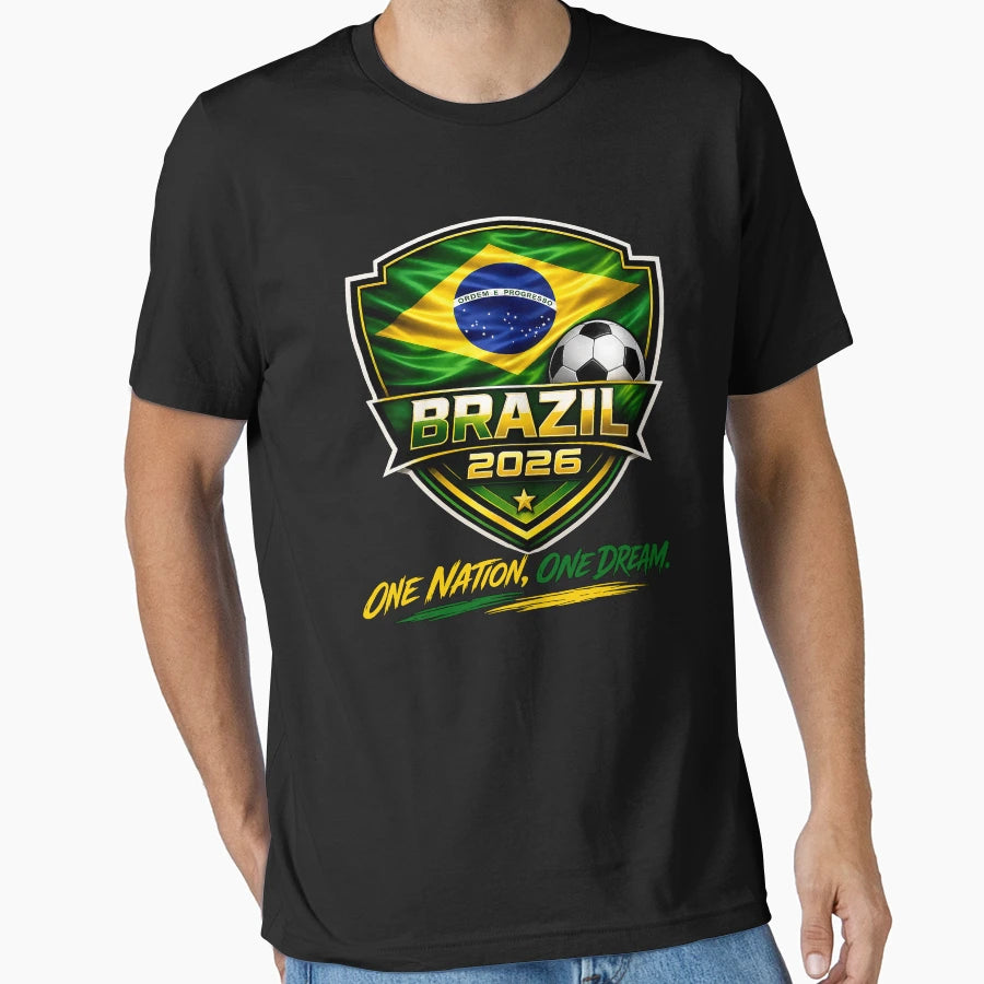 Pra Frente Brasil Brazil Football T-Shirt - Custom Art Print Men Women - T-Shirt, Sweatshirt, Hoodie