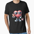 Funny Heart Playing Football Happy T-Shirt - Aesthetic Graphic Men Women - T-Shirt, Sweatshirt, Hoodie