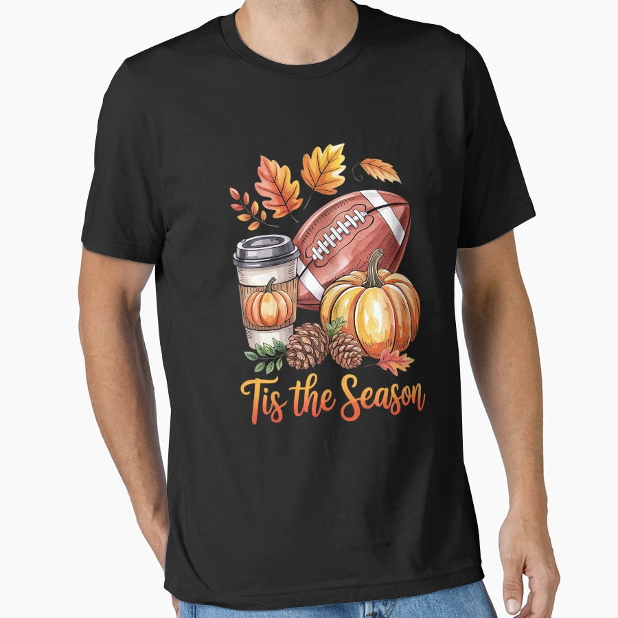 Tis Season Football Fall Season Football T-Shirt - Graphic Print Unisex - T-Shirt, Sweatshirt, Hoodie
