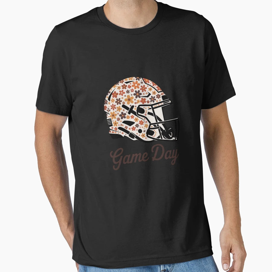 Floral Football Helmet Football T-Shirt - Casual Everyday Wear for Adults - T-Shirt, Sweatshirt, Hoodie