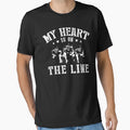 Football My Heart Is Line Offensive T-Shirt - Custom Art Print Unisex - T-Shirt, Sweatshirt, Hoodie