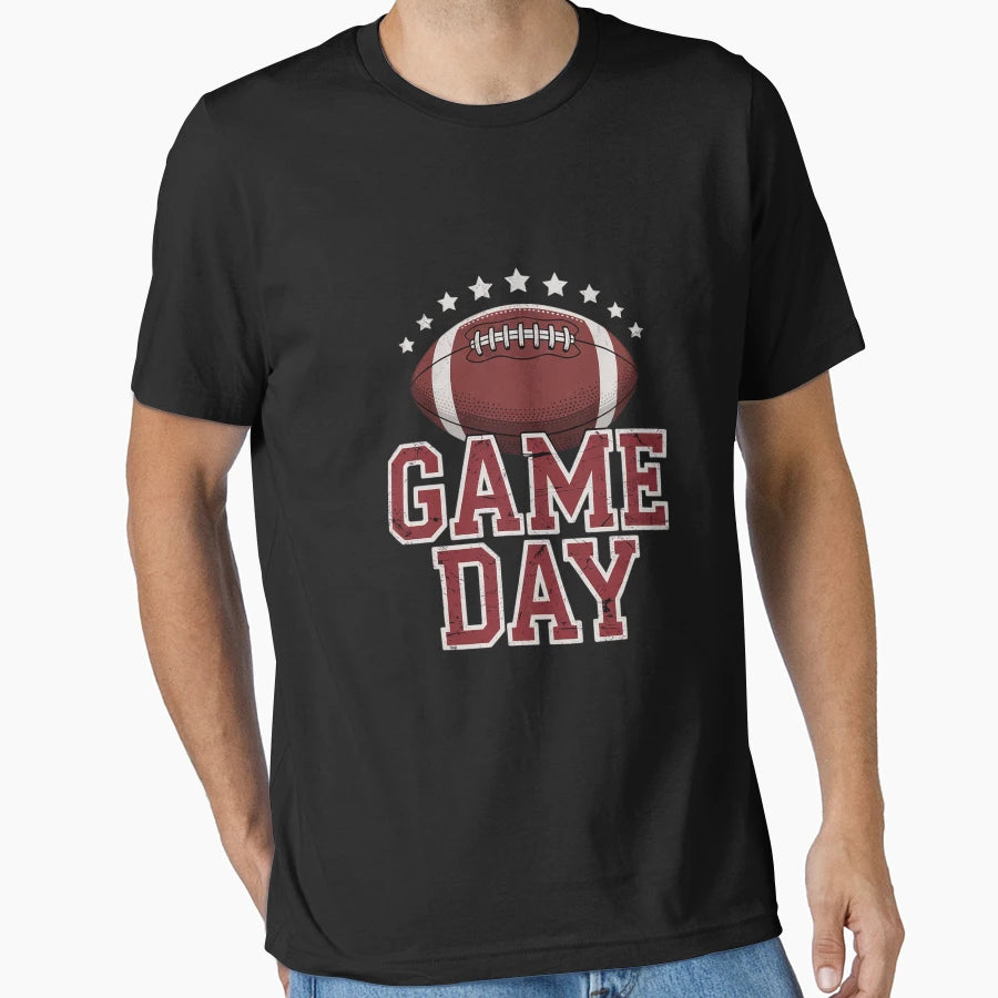 Game Day Football Distressed T-Shirt - Fun Novelty Design Men Women - T-Shirt, Sweatshirt, Hoodie