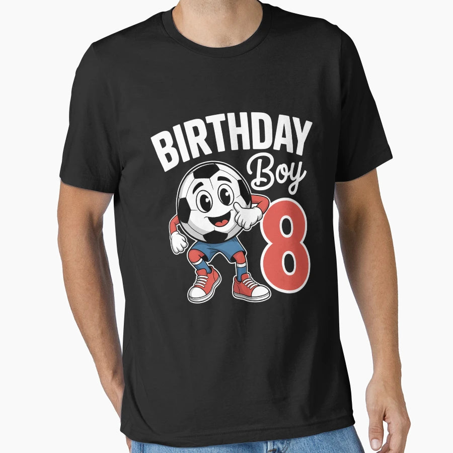 8Th Birthday Football Soccer Eight T-Shirt - Fun Novelty Design Men Women - T-Shirt, Sweatshirt, Hoodie