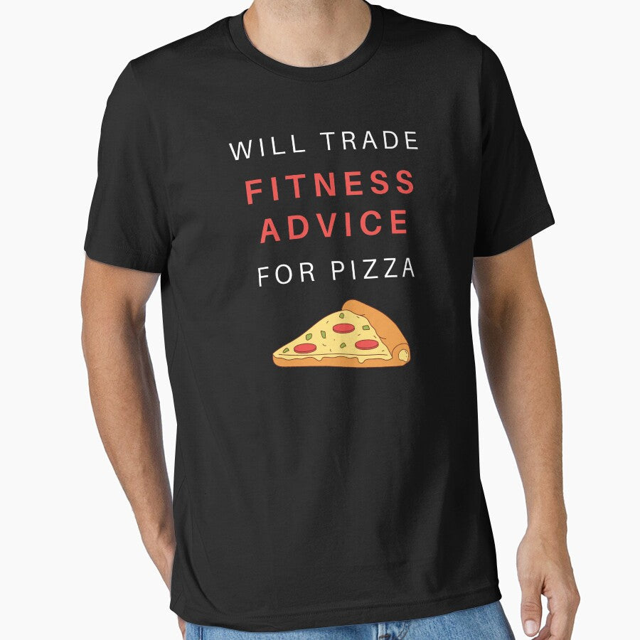 Will trade fitness advice for pizza by OlgaZhu - Adult & Kids T-Shirts, Sweatshirts & Hoodies apparel design preview 1