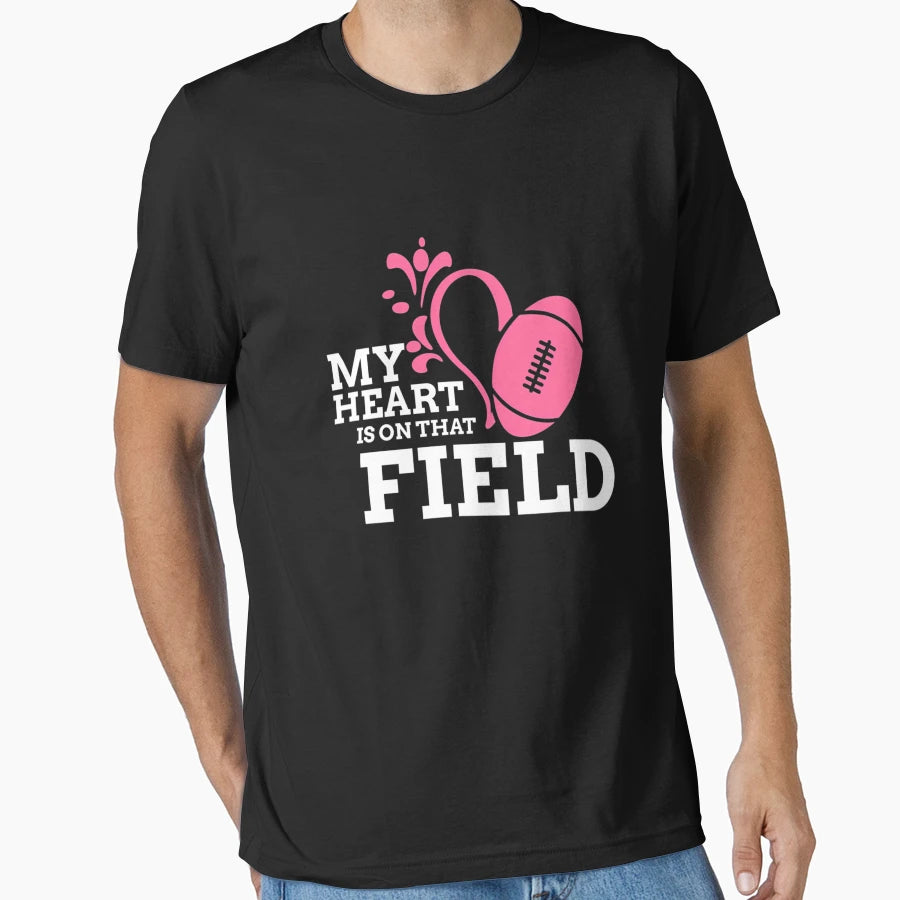 My Heart Is That Field Football Game Day T-Shirt - Unique Graphic Unisex - T-Shirt, Sweatshirt, Hoodie