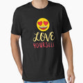 Love Yourself Heart Eyes Emoji Self Care Reminder by - Adult & Kids T-Shirts, Sweatshirts & Hoodies apparel design preview 1
