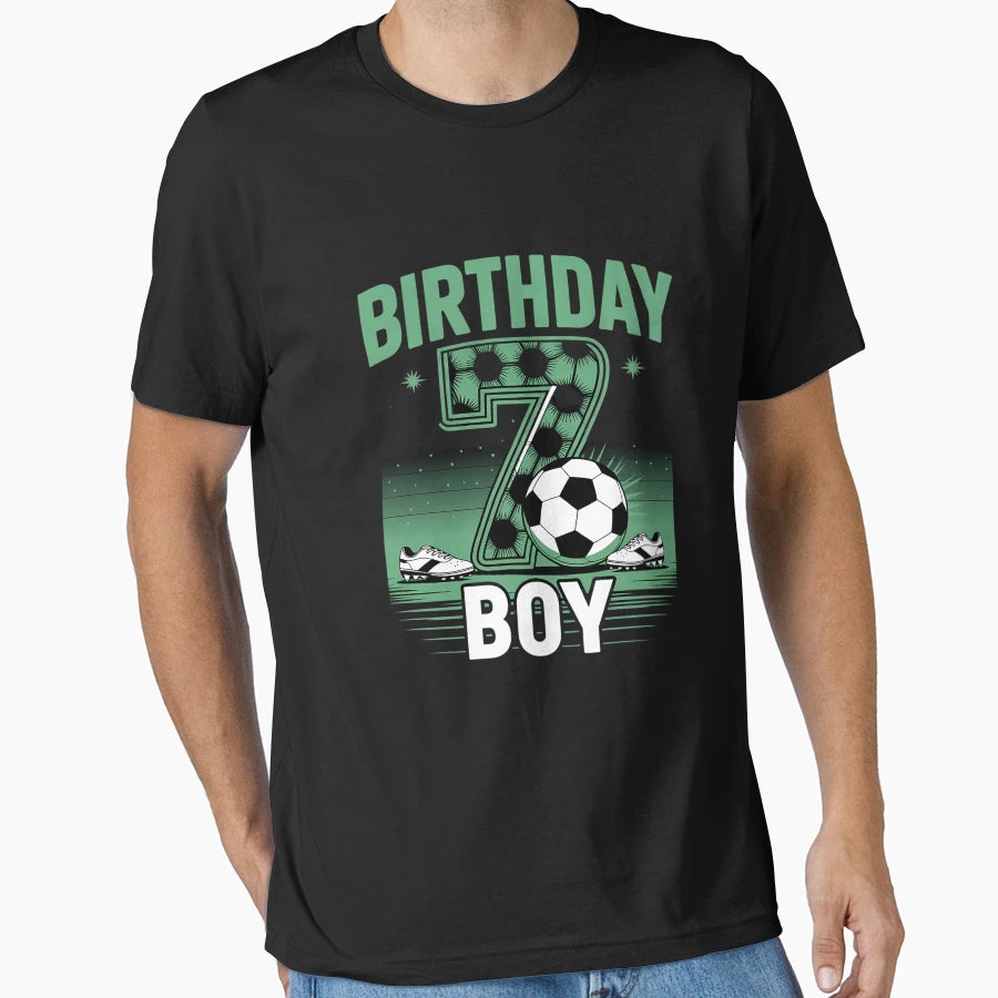 7Th Birthday Soccer 7 Year Old Sport T-Shirt - Graphic Print for Adults - T-Shirt, Sweatshirt, Hoodie