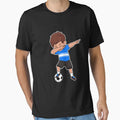 Dabbing Soccer Player Blue Soccer T-Shirt - Minimalist Print for Adults - T-Shirt, Sweatshirt, Hoodie
