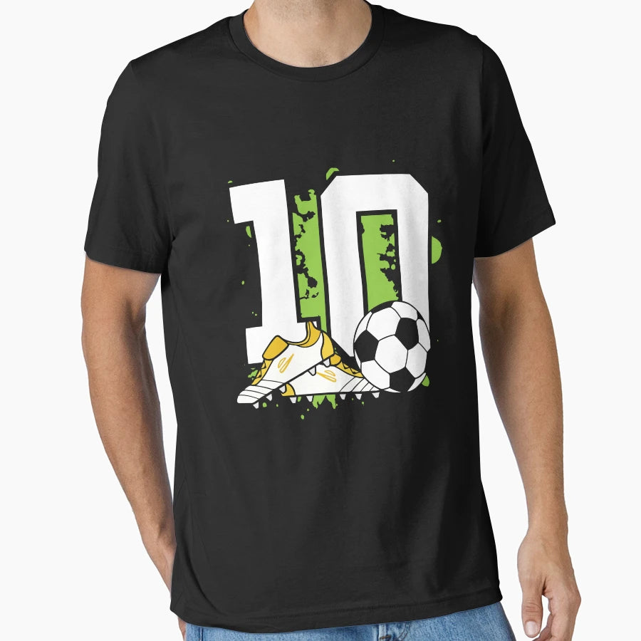 Football Birthday 10 Years Old 10Th T-Shirt - Novelty Apparel Unisex - T-Shirt, Sweatshirt, Hoodie