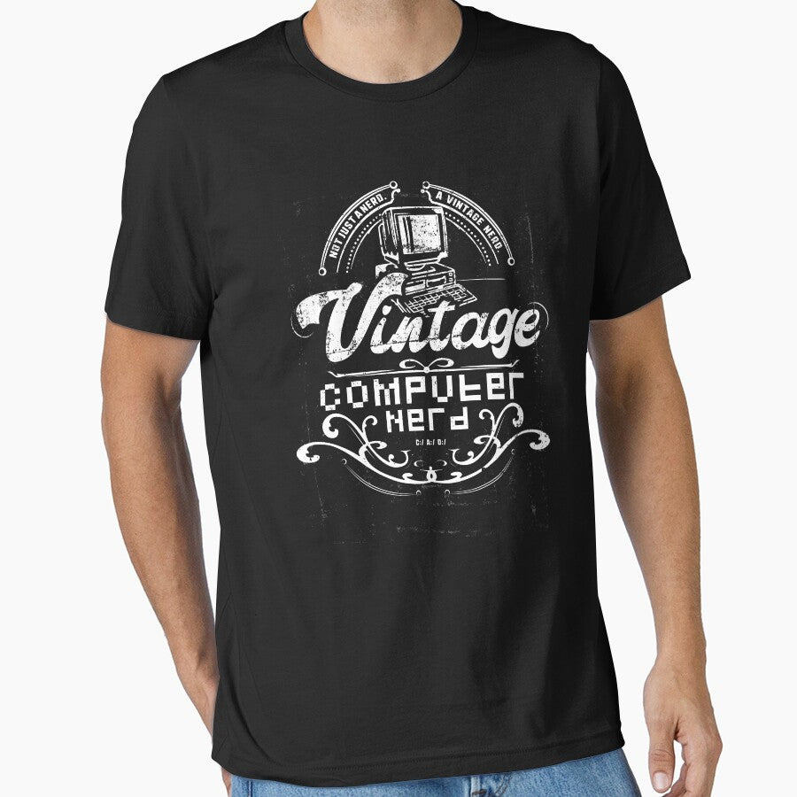 Vintage Computer Nerd Funny Geeky by Shizzle - Adult & Kids T-Shirts, Sweatshirts & Hoodies apparel design preview 1
