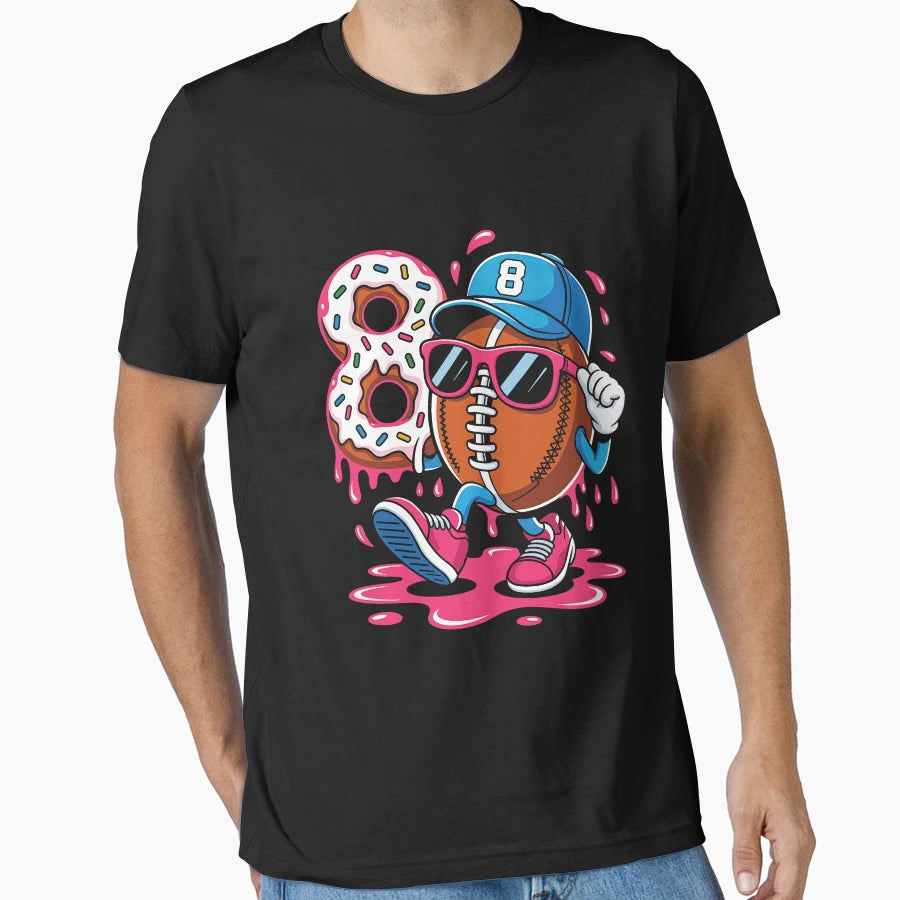 Football 8Year Old Ice Cream Drip 8Th T-Shirt - Novelty Apparel for Adults - T-Shirt, Sweatshirt, Hoodie