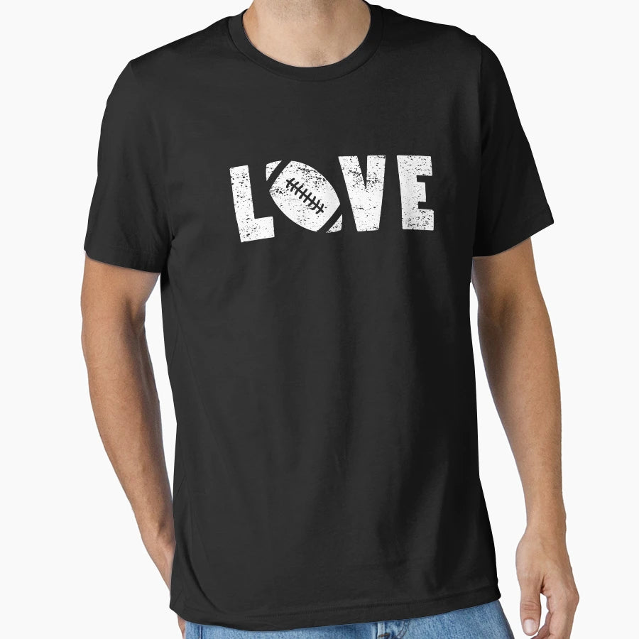 I Love Football Illustrated Pun Word T-Shirt - Trendy Graphic for Adults - T-Shirt, Sweatshirt, Hoodie