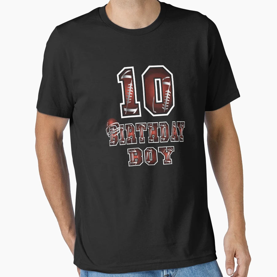10Th Birthday 10 Years Old Football Lover T-Shirt - Trendy Graphic Unisex - T-Shirt, Sweatshirt, Hoodie
