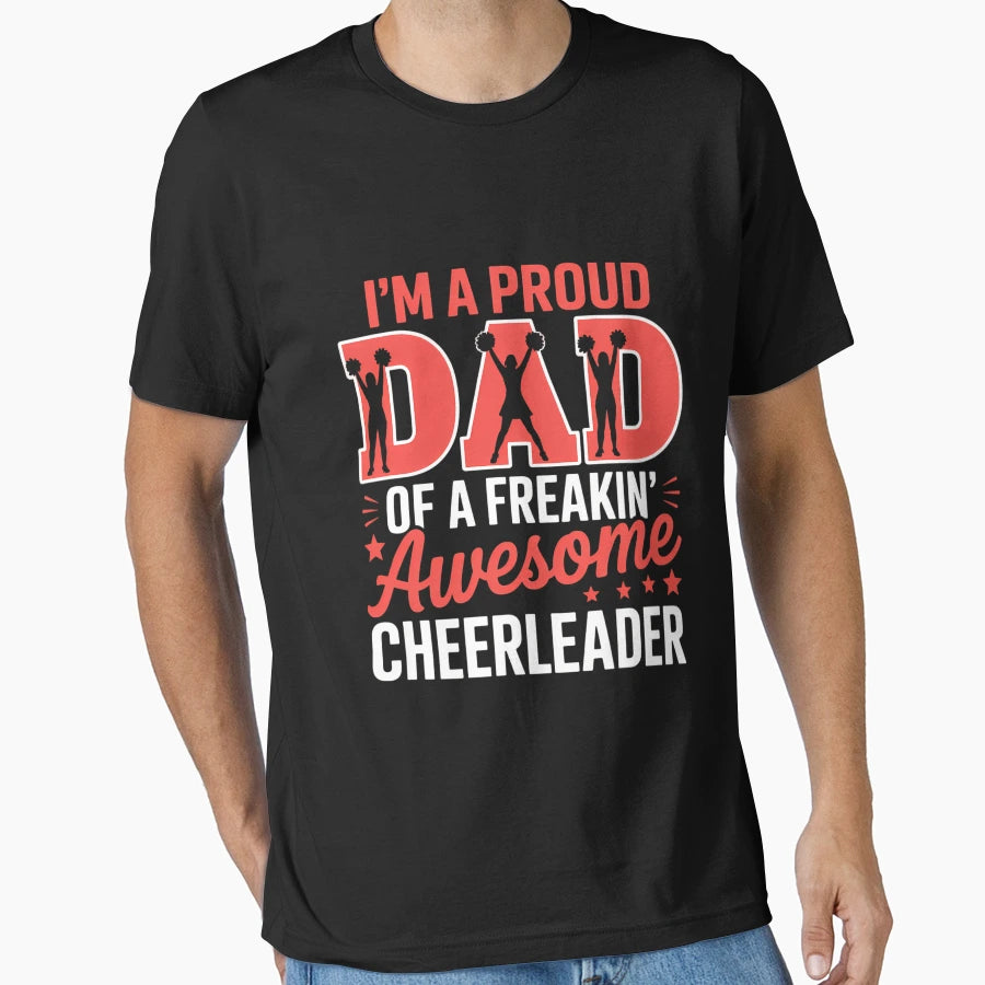 Cheer Cheerleading Dad Father Joke T-Shirt - Custom Art Print for Adults - T-Shirt, Sweatshirt, Hoodie
