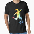 Playing Soccer Kicking Ball Multicolor T-Shirt - Graphic Print Men Women - T-Shirt, Sweatshirt, Hoodie