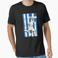 Greece Flag Soccer Player T-Shirt - Custom Art Print for Adults - T-Shirt, Sweatshirt, Hoodie