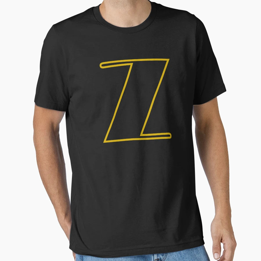 Letter Z Gold Outline T-Shirt - Unique Graphic Men Women - T-Shirt, Sweatshirt, Hoodie